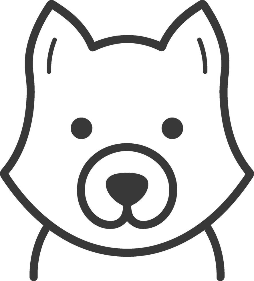 Line drawing of a dogs head vector