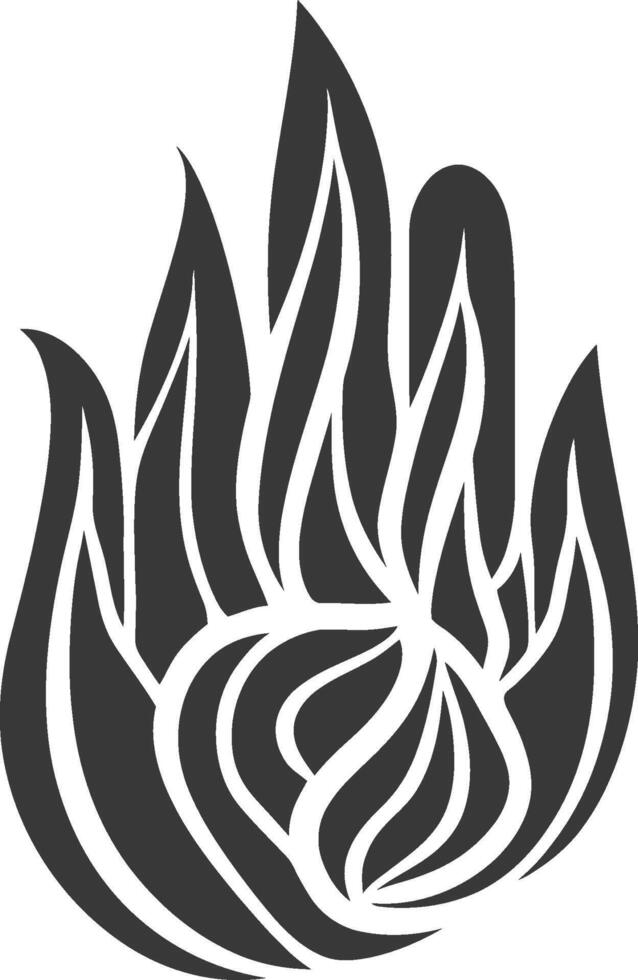 Stylized Flame with a Rounded Center vector