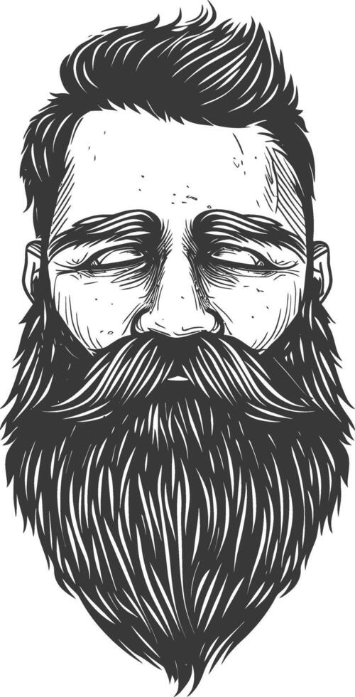 A man with a beard and mustache vector