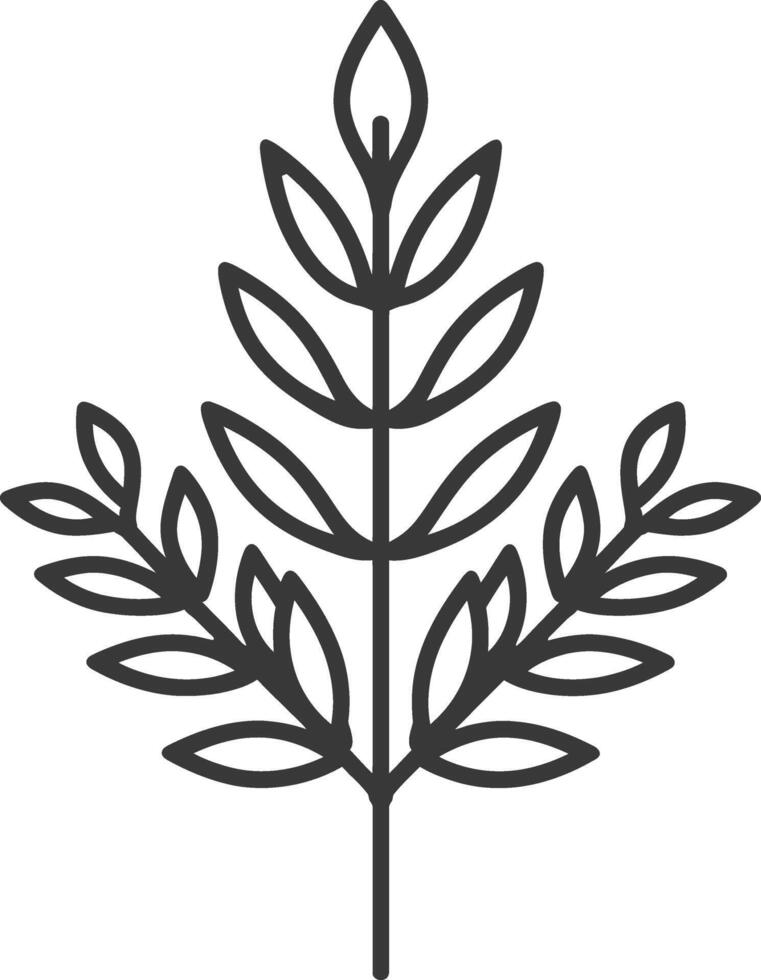 Stylized Branch with Elongated Leaves vector