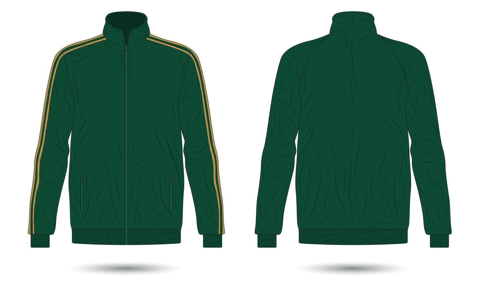 Green sports training jacket mockup vector