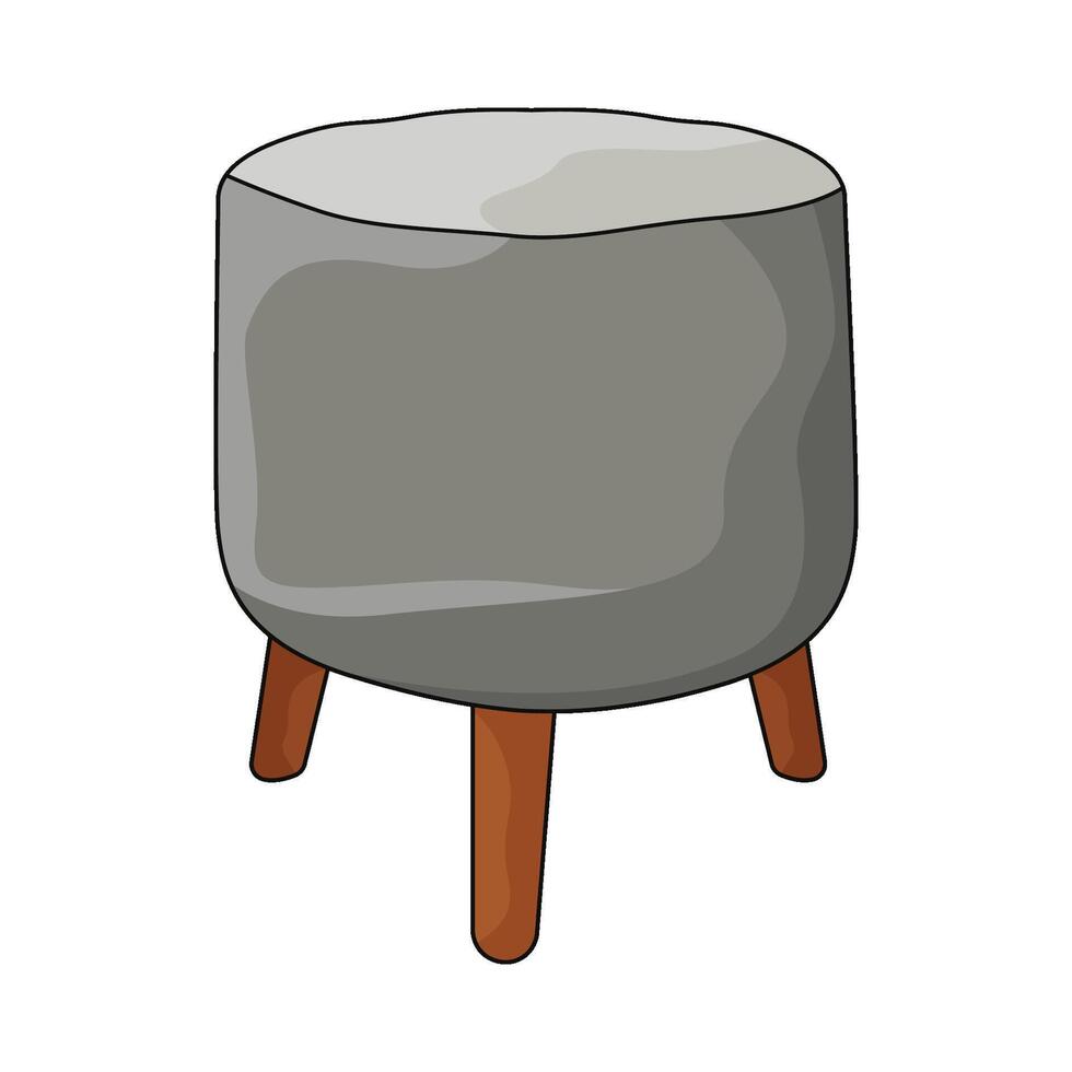 illustration of round single sofa vector