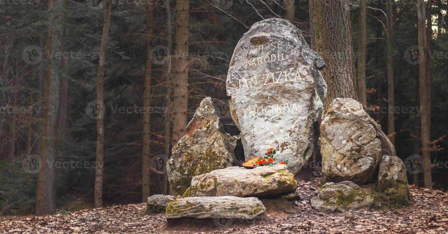 Memorial to Czech national hero Jan Zizka, birthplace of John Zizka of Trocnov and the Chalice photo