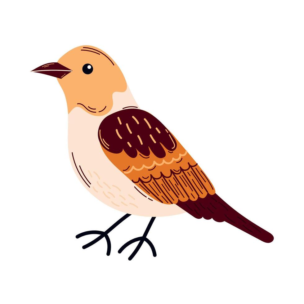 Spring birds single element. Spring singing birds. birds for postcards and t-shirts. vector