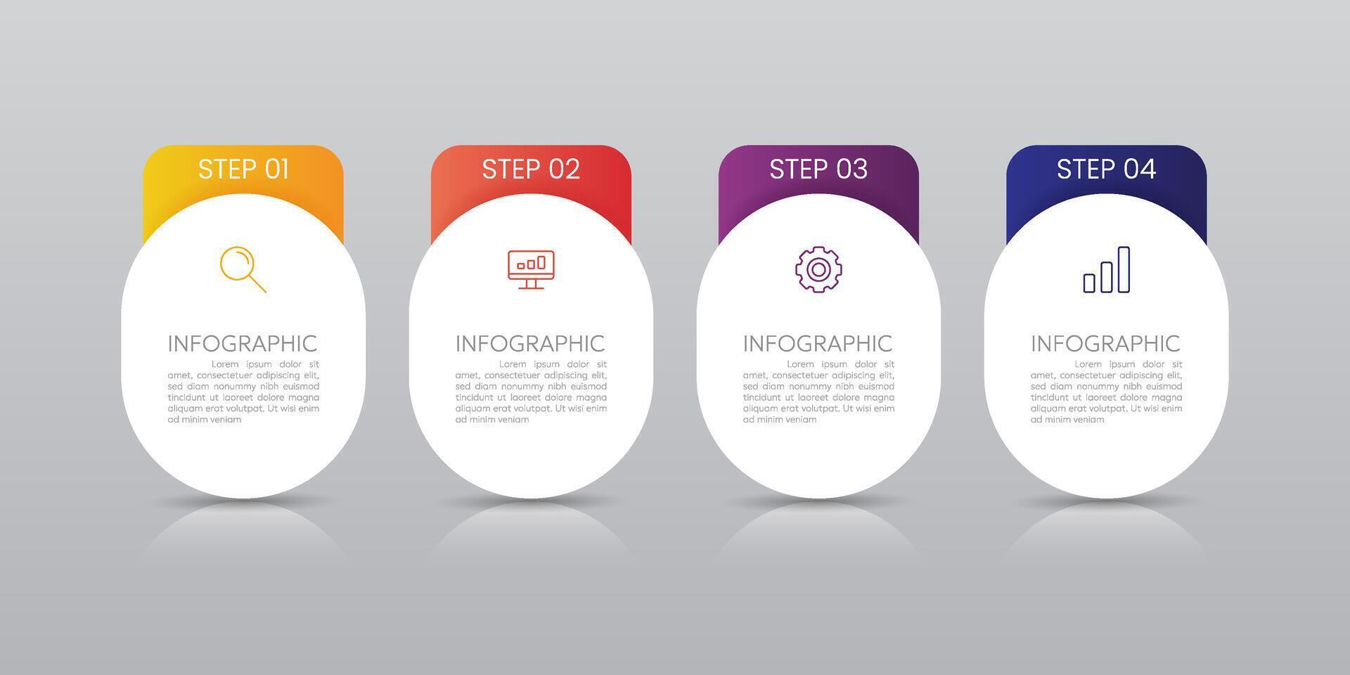 4 Step Business Infographic vector