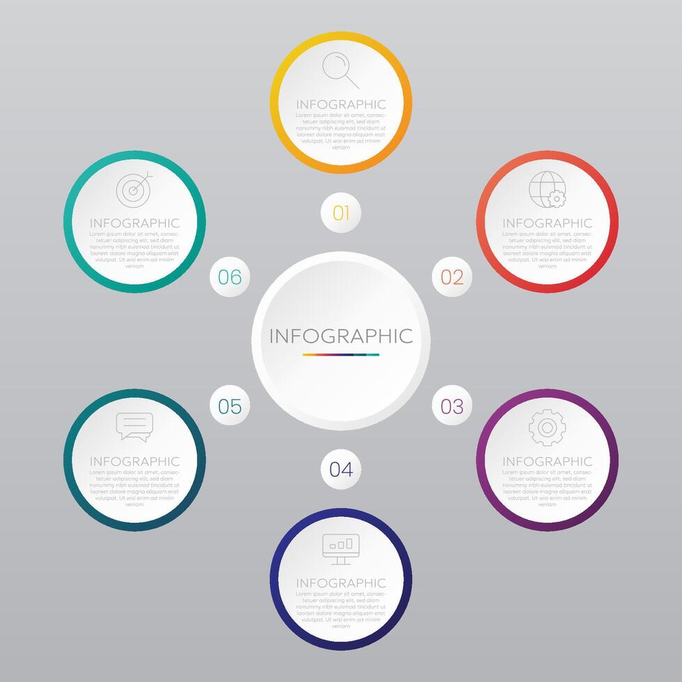 6 option infographic vector