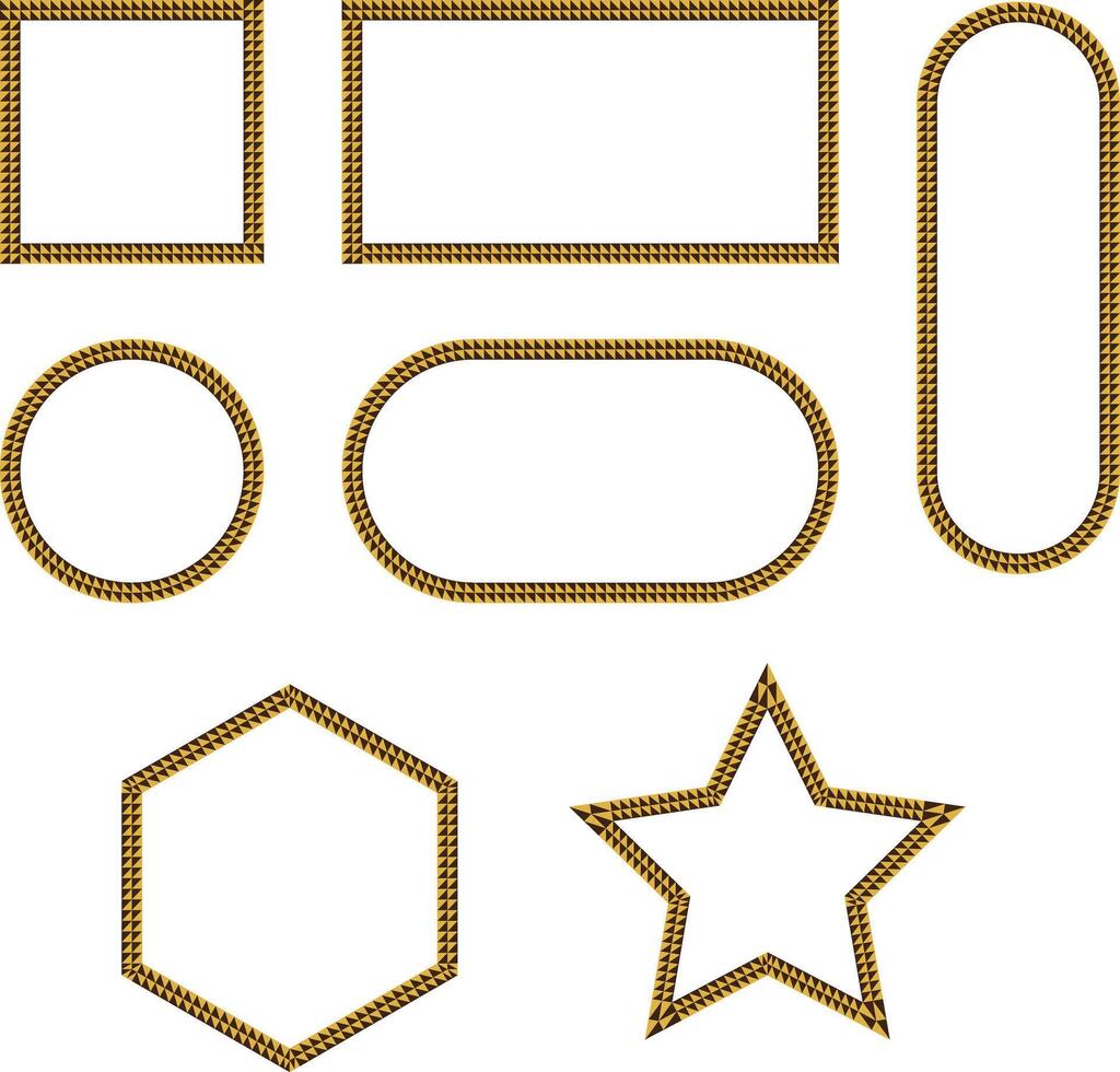 Set of modern geometric frames for any design project. Various shapes, squares, rectangles, ovals, circles. Symmetrical outlines, minimalist aesthetics for layouts and backgrounds. illustration vector