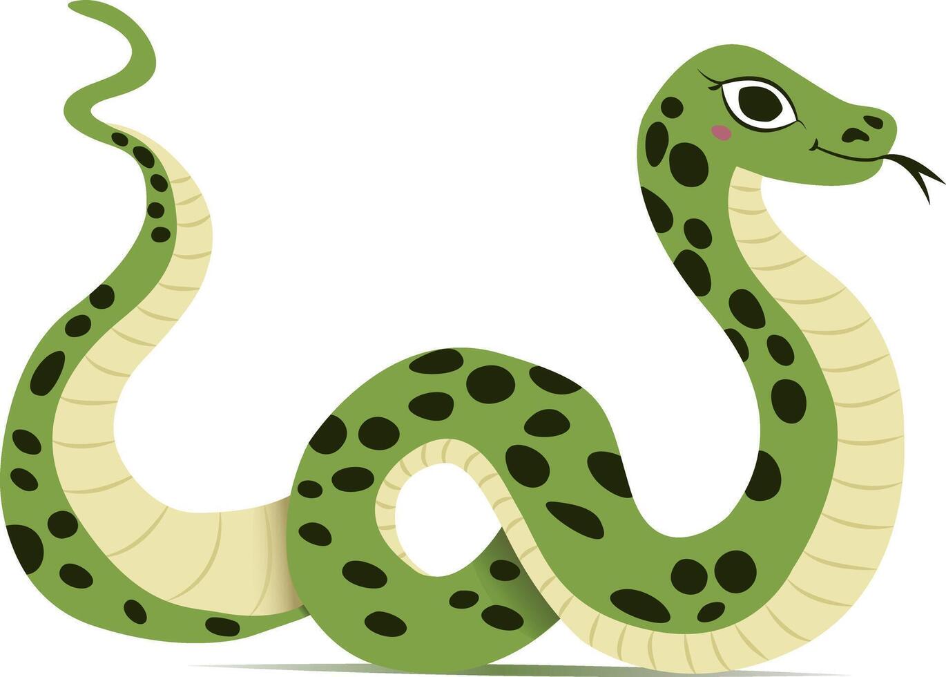 Green Snake. Chinese New Year of the Snake for celebrating the Lunar New Year, festive holiday cards, posters, and greeting designs. Asian element. Cultural symbol. illustration vector