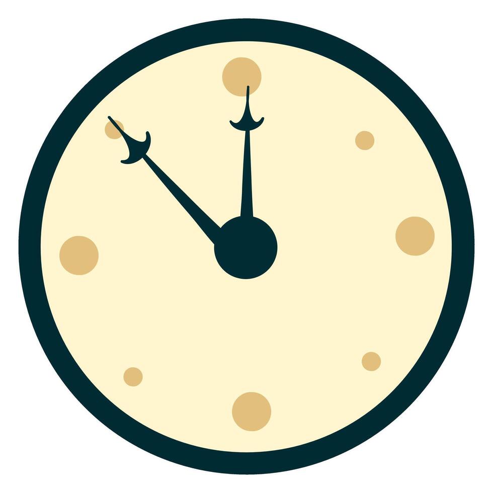 Wall clock illustration, round wall clock design vector