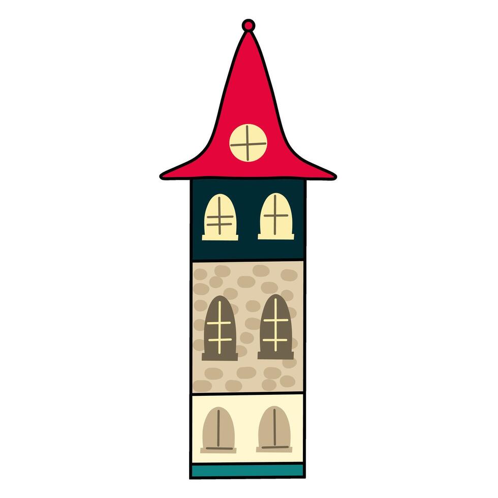 Colorful House Building illustration, Tower Building vector