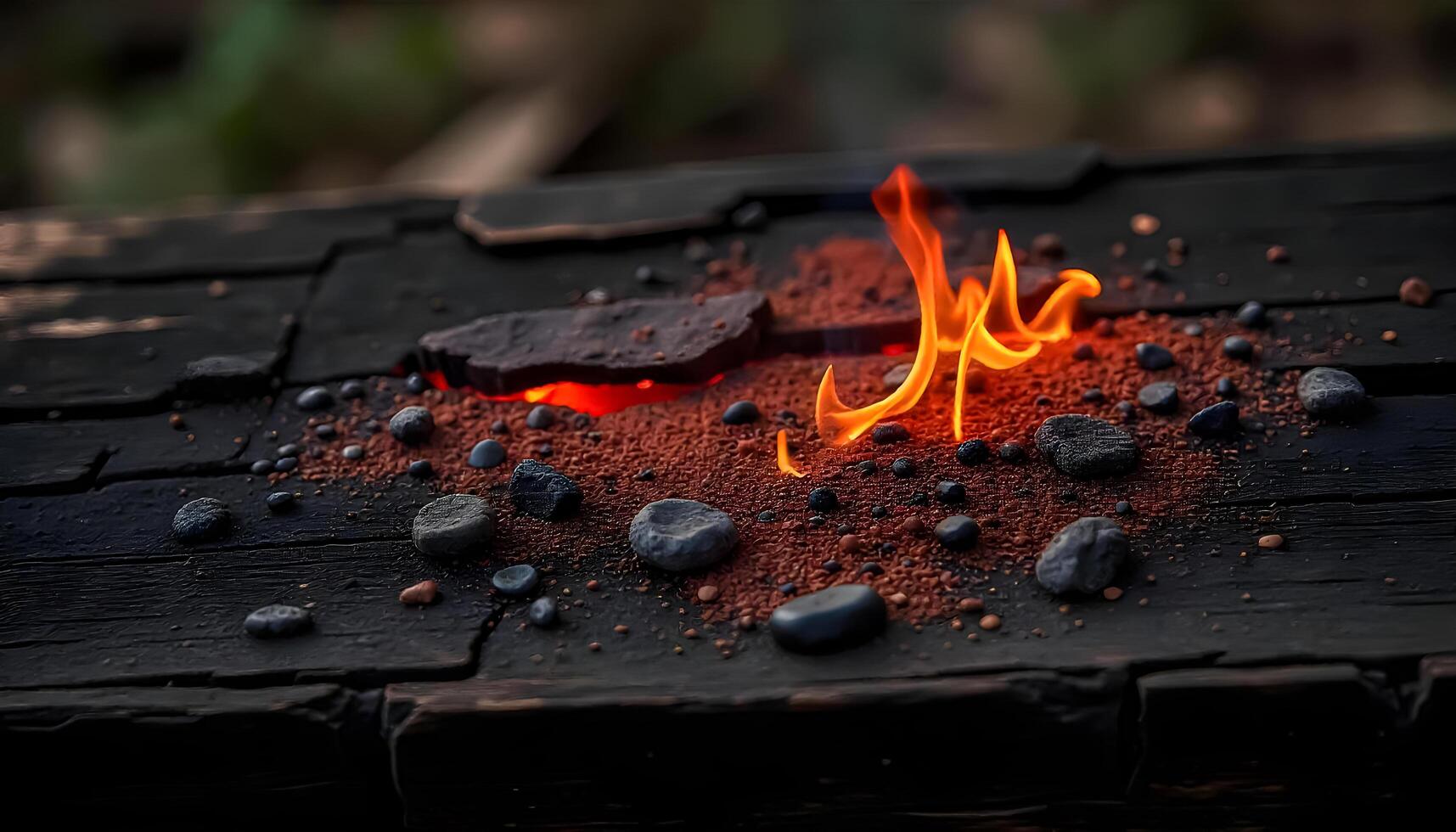 Fire Burnt Wood Texture with Visible Char Marks photo