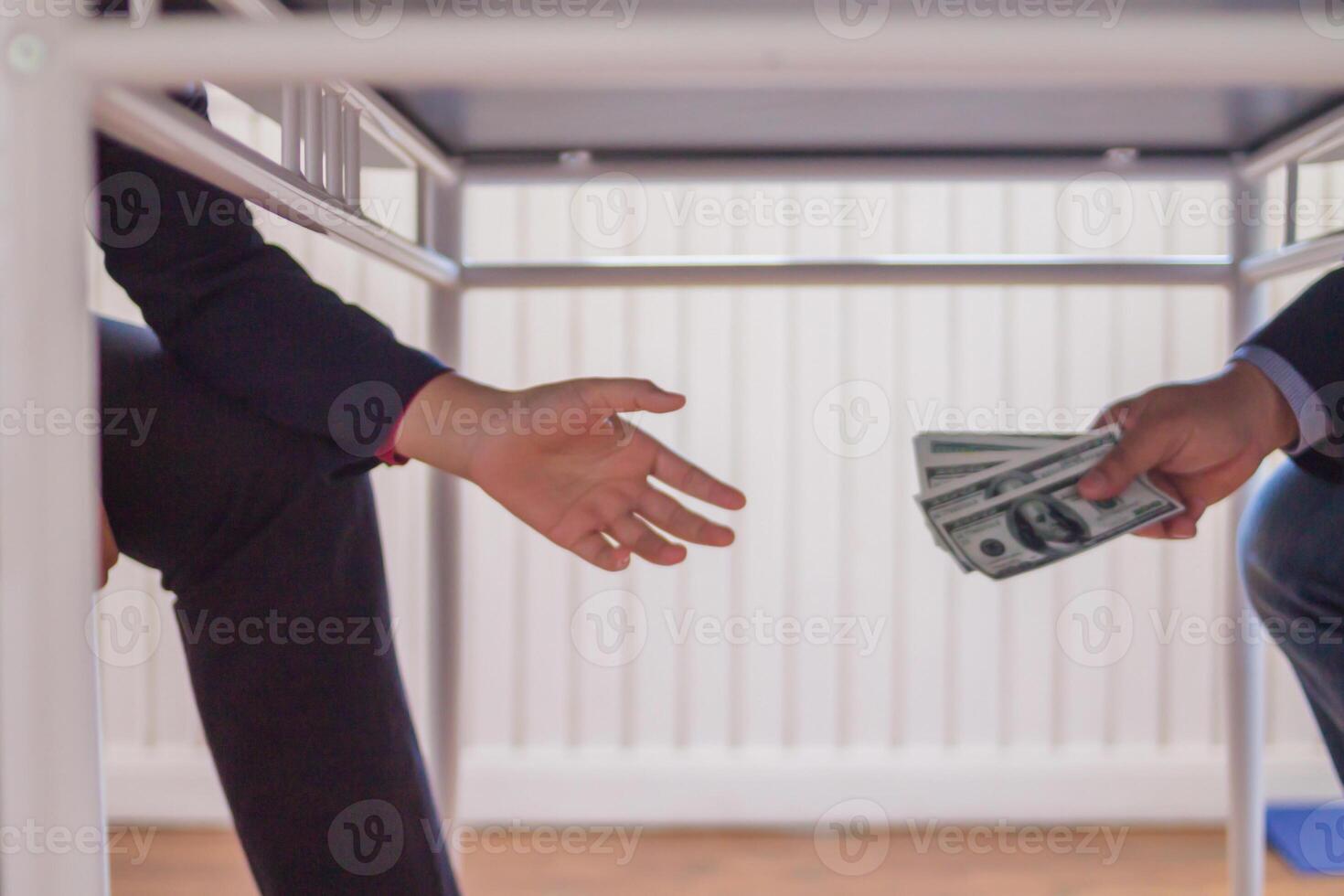Blur image,corruption on officials in order to obtain items and projects that they want as an offense by giving money for corruption. idea of combating and preventing corruption by government official photo