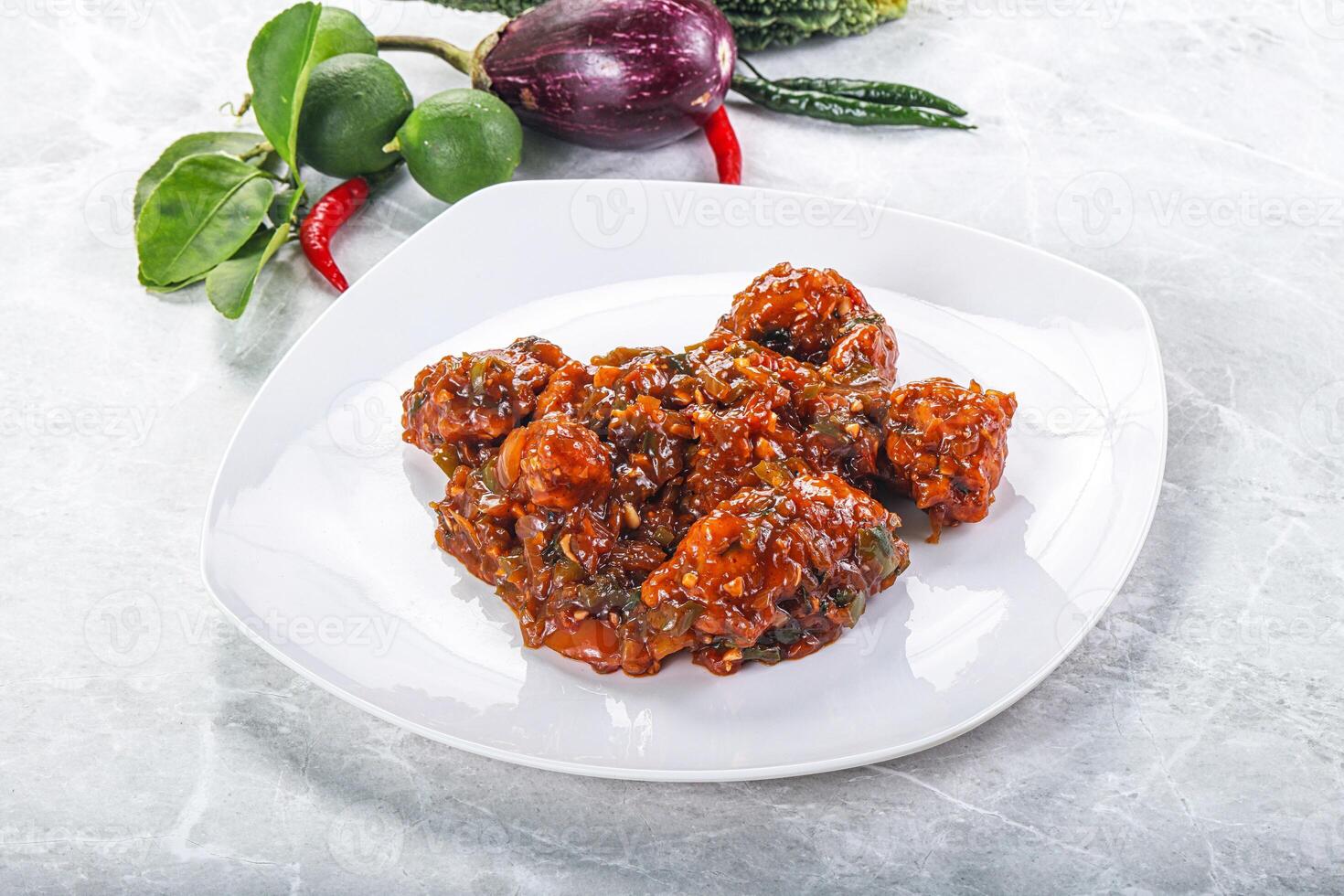 Chinese cuisine - Chicken manchurian gravy photo