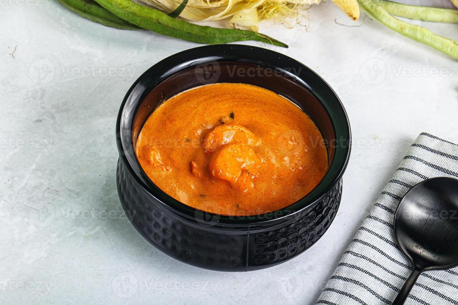 Indian cuisine - spicy prawn masala photo