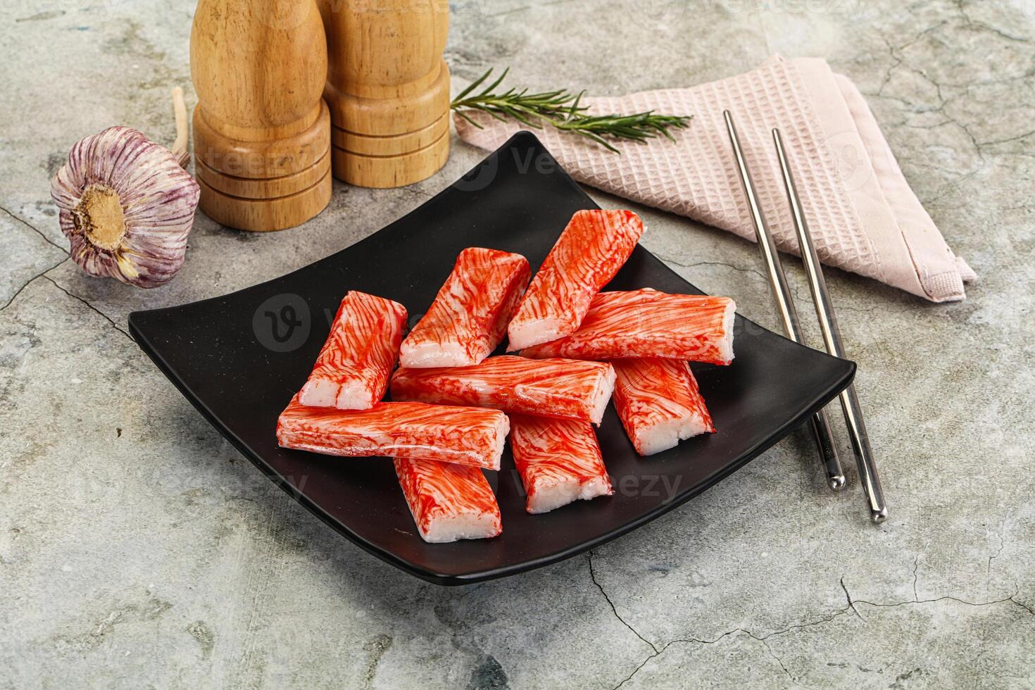 Crab meat stick surimi appetizer photo