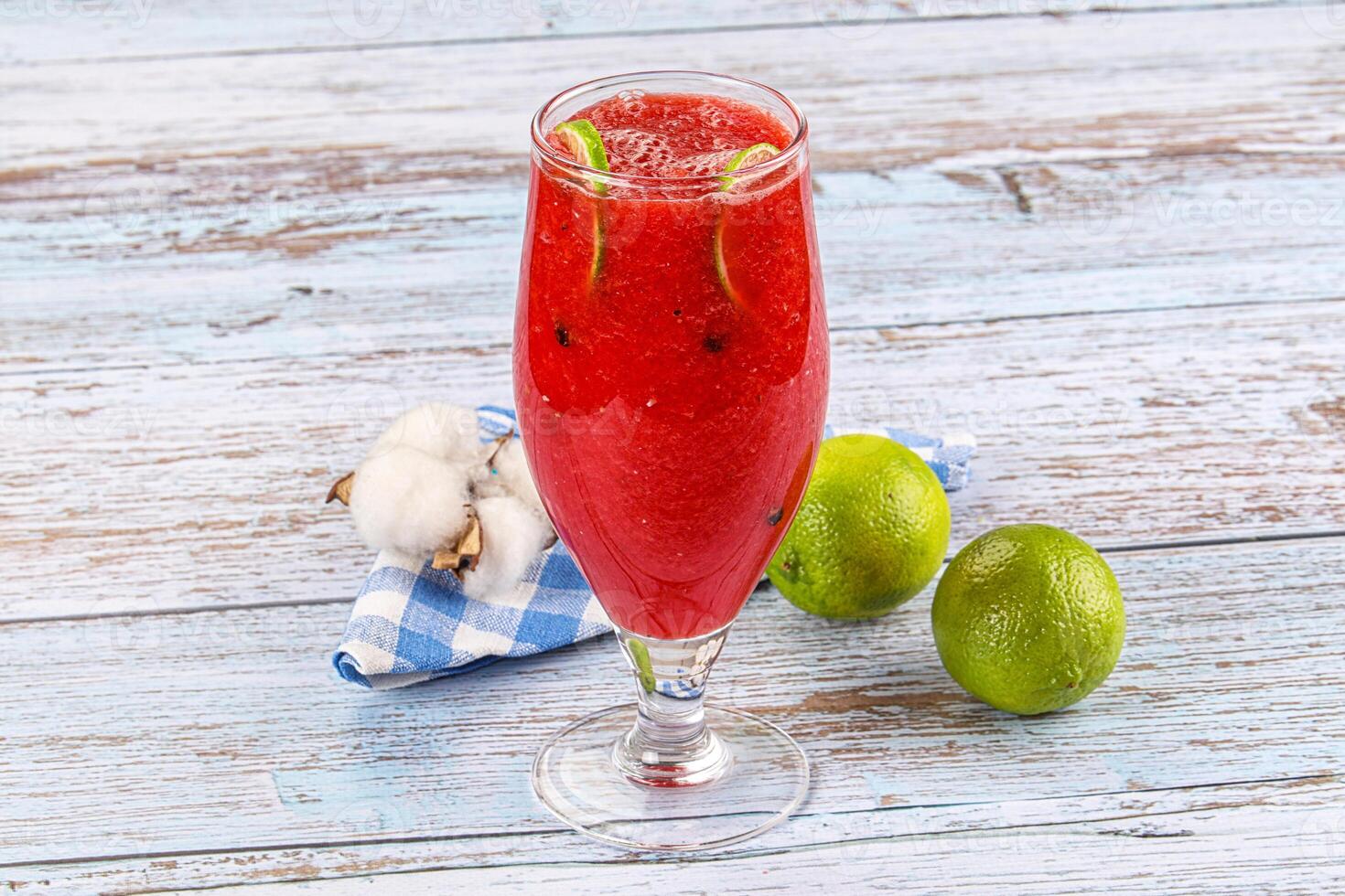 Cold and sweet Watermelon smoothie photo