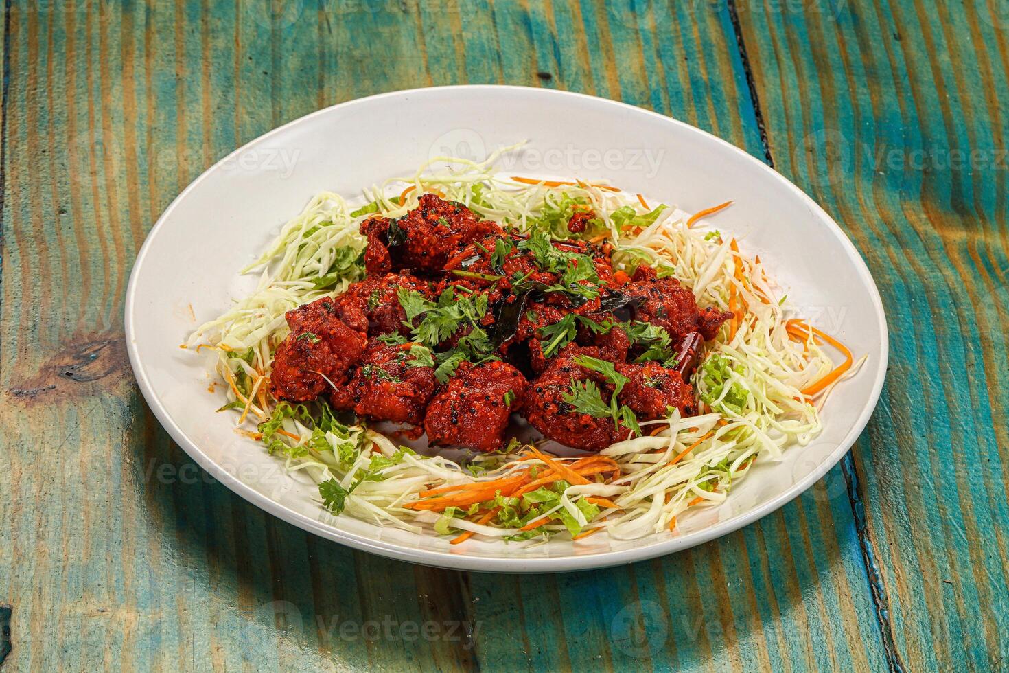Indian cuisine - Red Chicken 65 photo