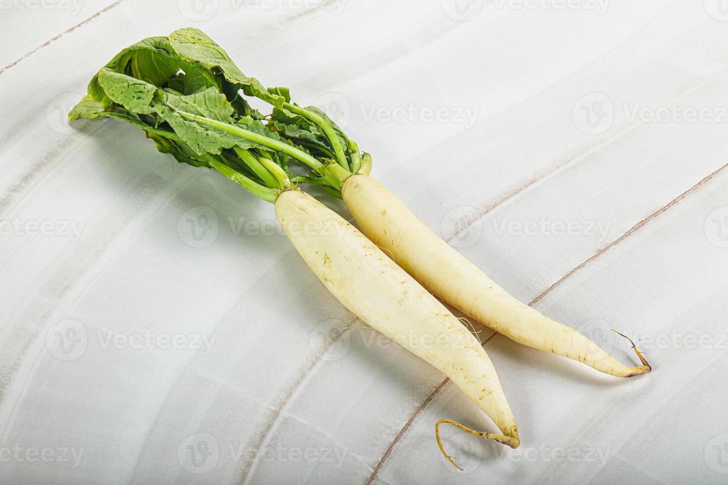 Raw ripe organic Daikon root photo