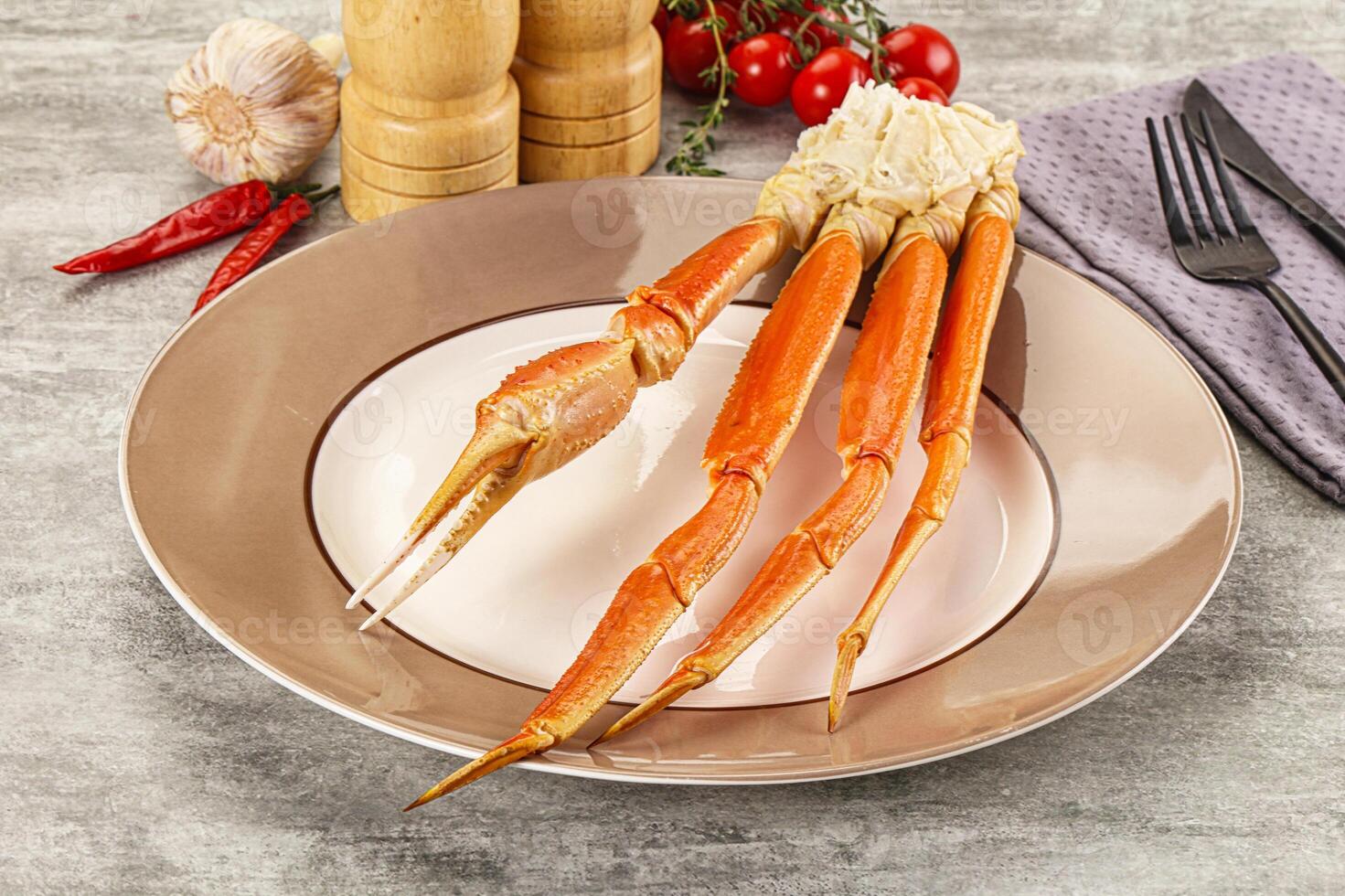 Delicous luxury crab claw legs photo