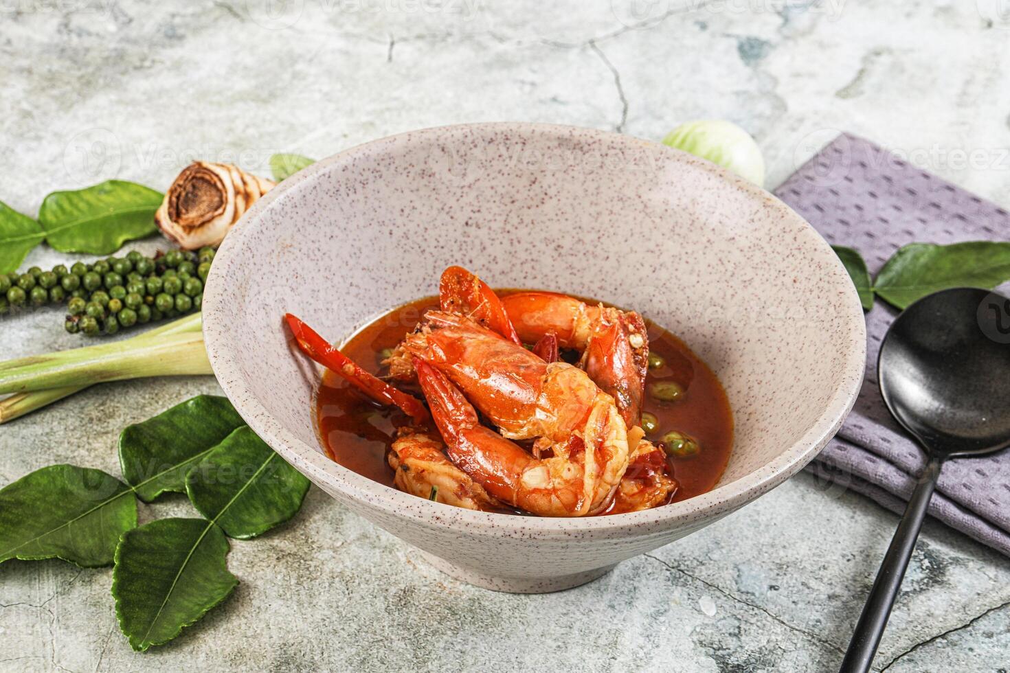 Thai Panang curry witn prawn photo