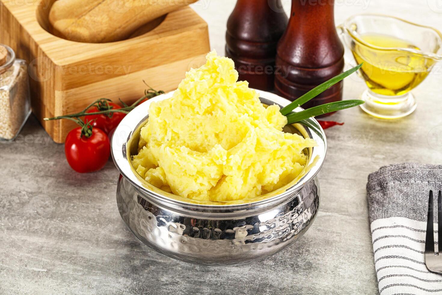 Mashed potato Puree with butter photo
