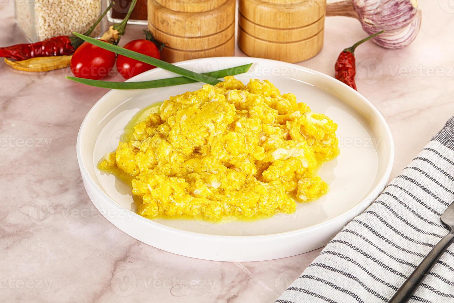Scrambled egg in the bowl photo