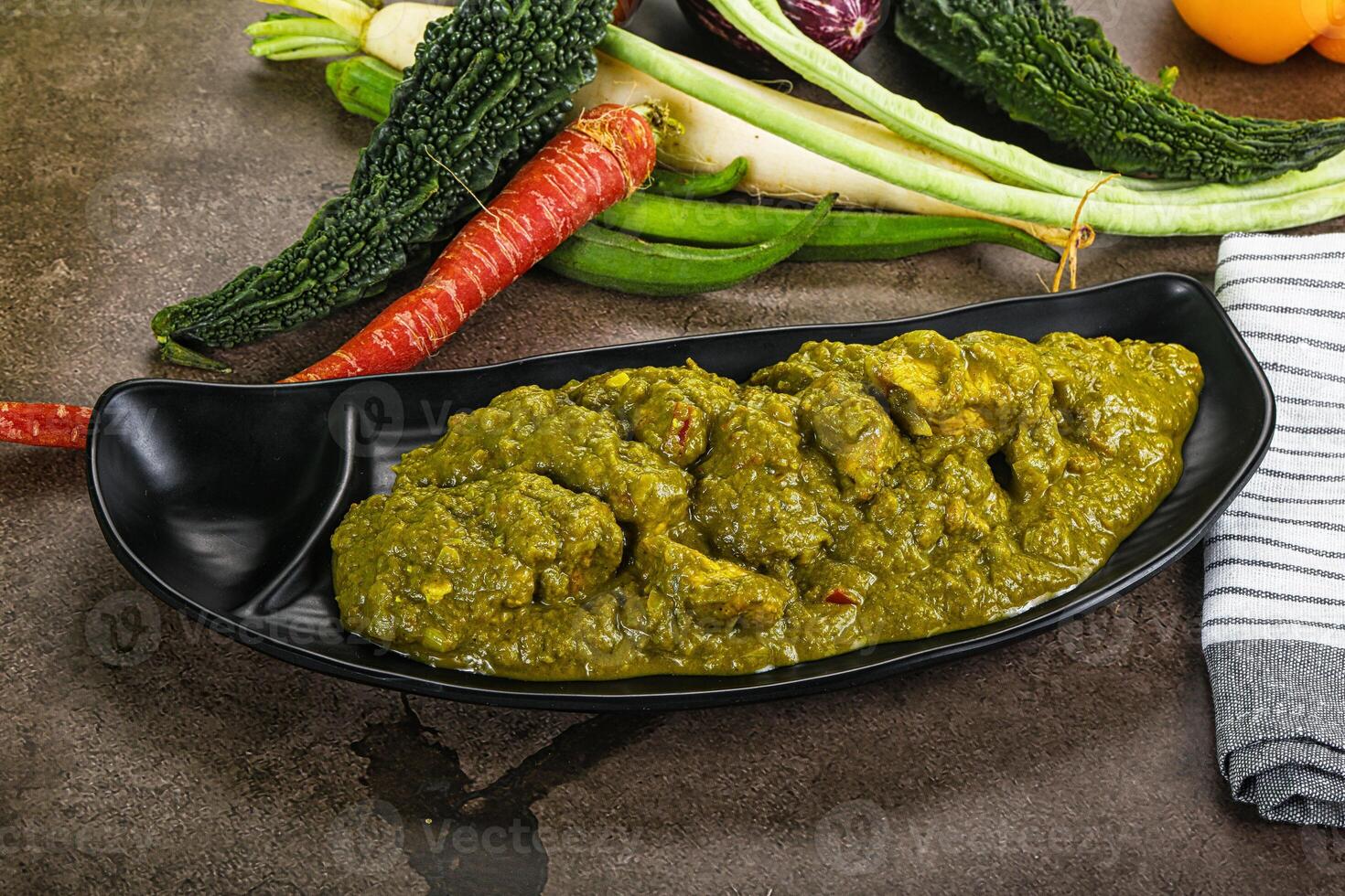 Indian cuisine - Chicken saagwala palak photo