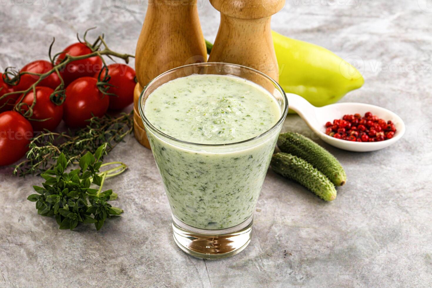Fresh dietary detox cucumber smoothie photo