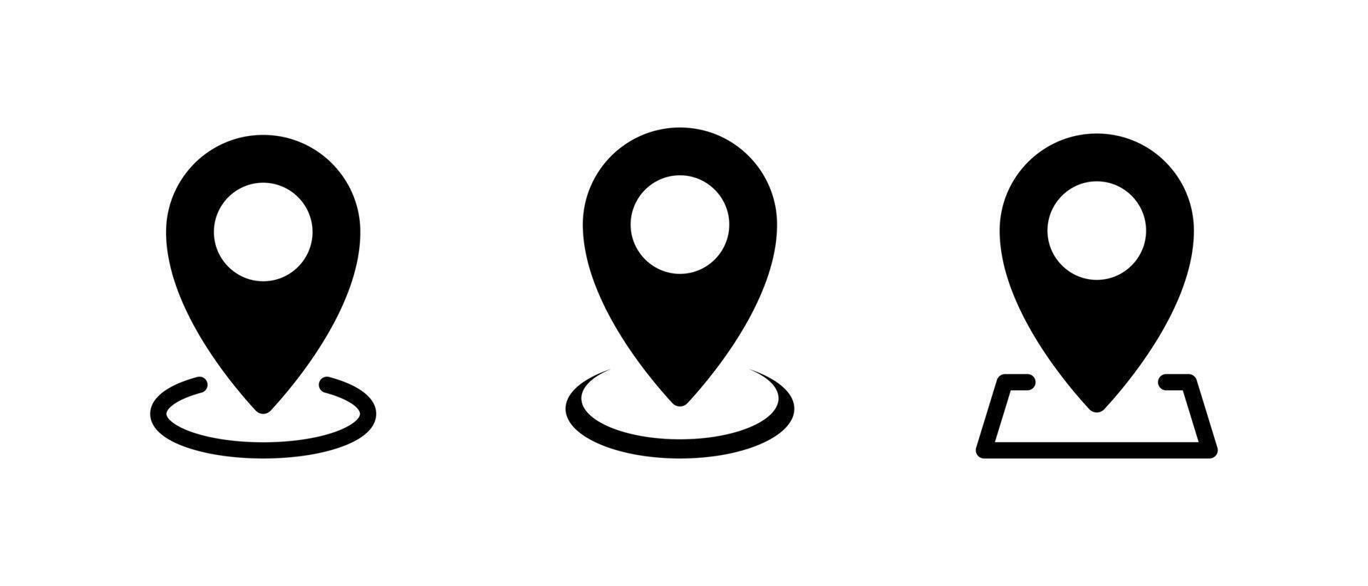 Address, location icon set in generic style. Map pin, place marker sign symbol vector