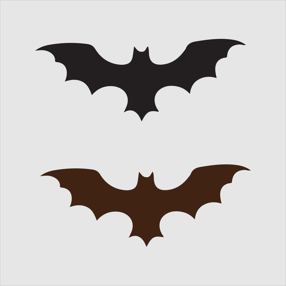 Halloween bard Minimalist design featuring two bat silhouettes, vector