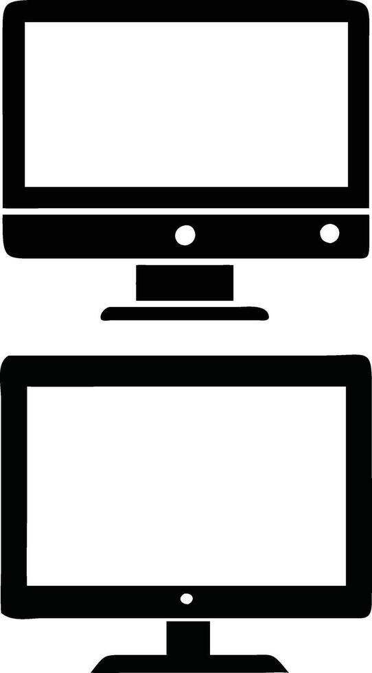 Desktop Computer Monitor Icons for Modern UI Design vector