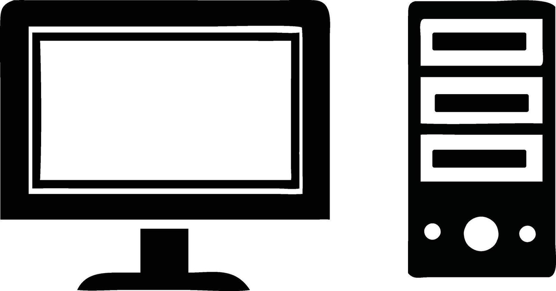 Desktop Computer Monitor Icons for Modern UI Design vector