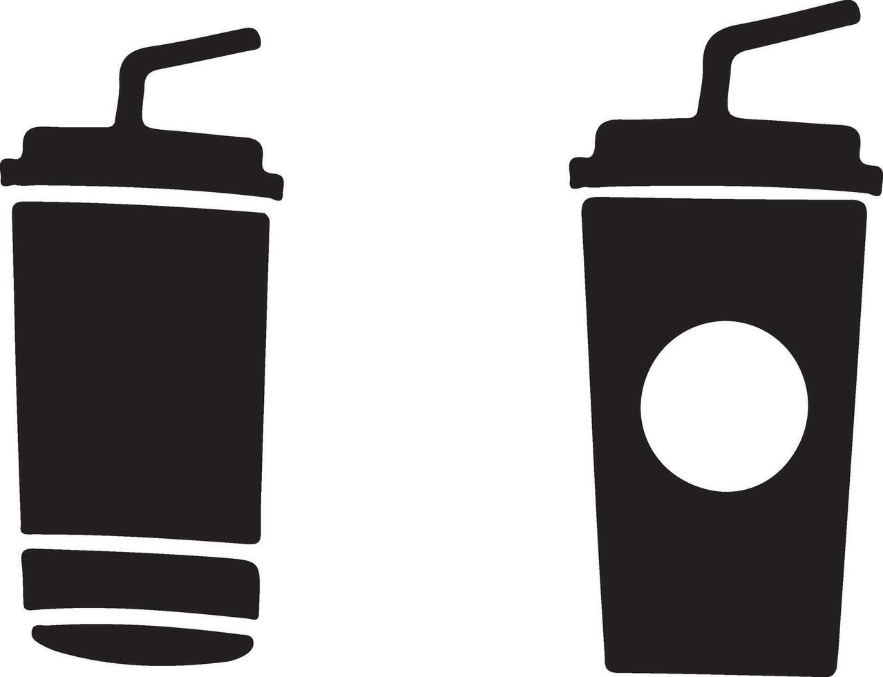 Minimalistic illustration of two takeout beverage cups vector