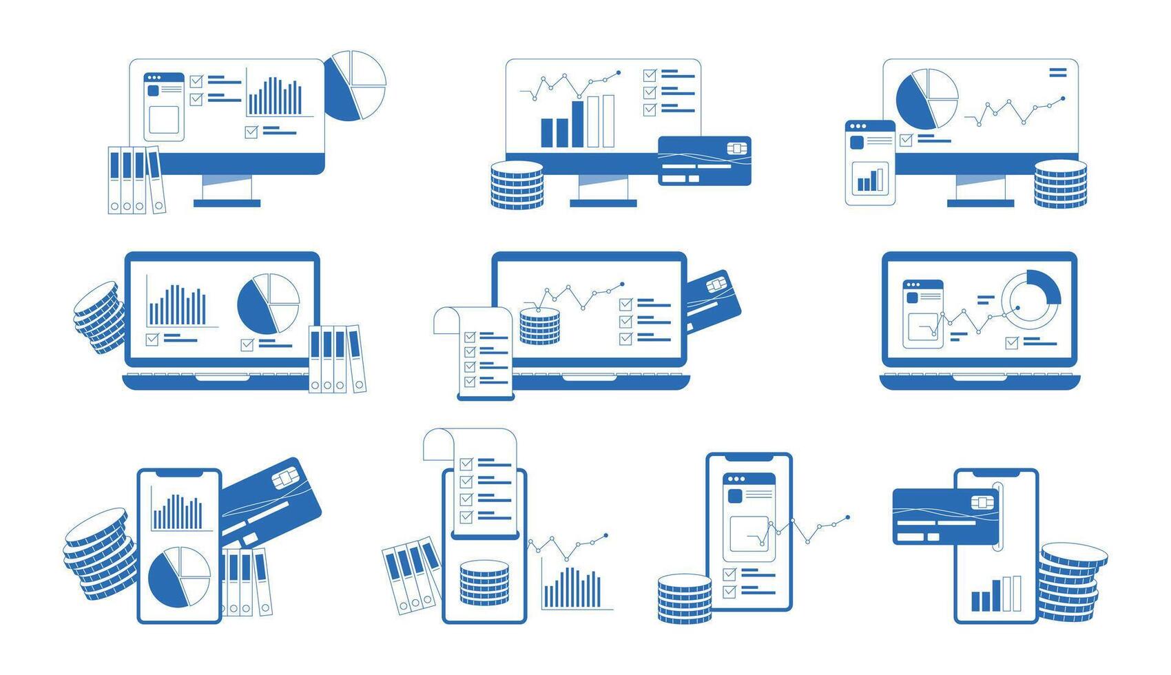 Financial analysis data on investment business vector