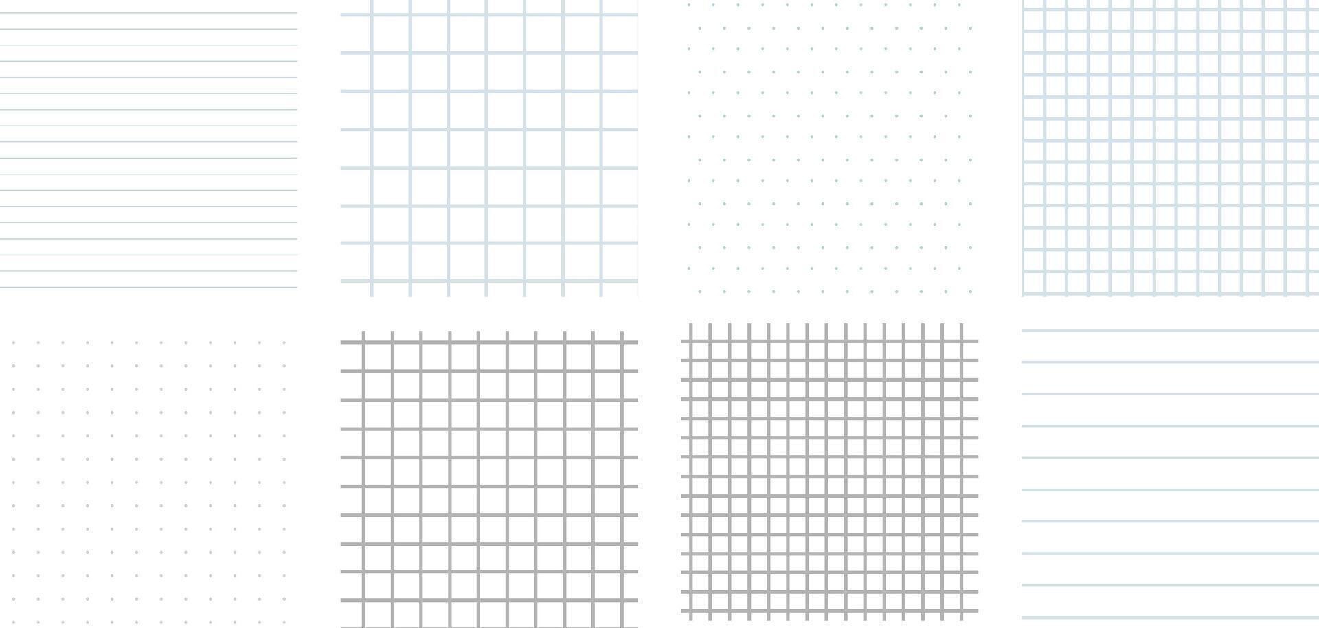 Grid empty background, square, line dot graph paper, school math sheet, grid paper sheet. Memo list, bullet journal list blank, architectural graph vector