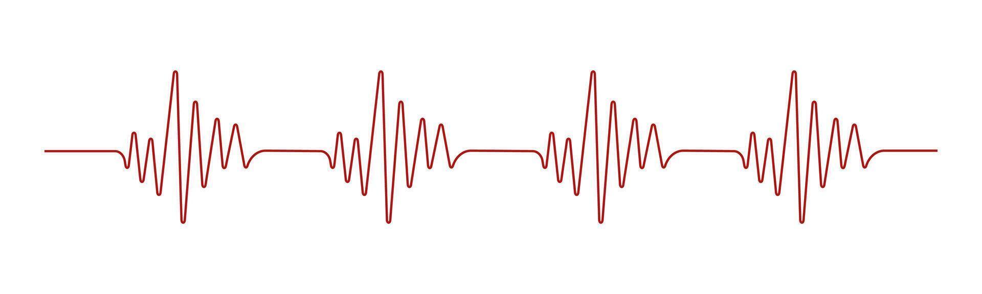 Heart beat red cardio rhythm line. ECG EKG electrocardiogram medicine test. Heartbeat pulse. Diagram, monitor curve graph vector