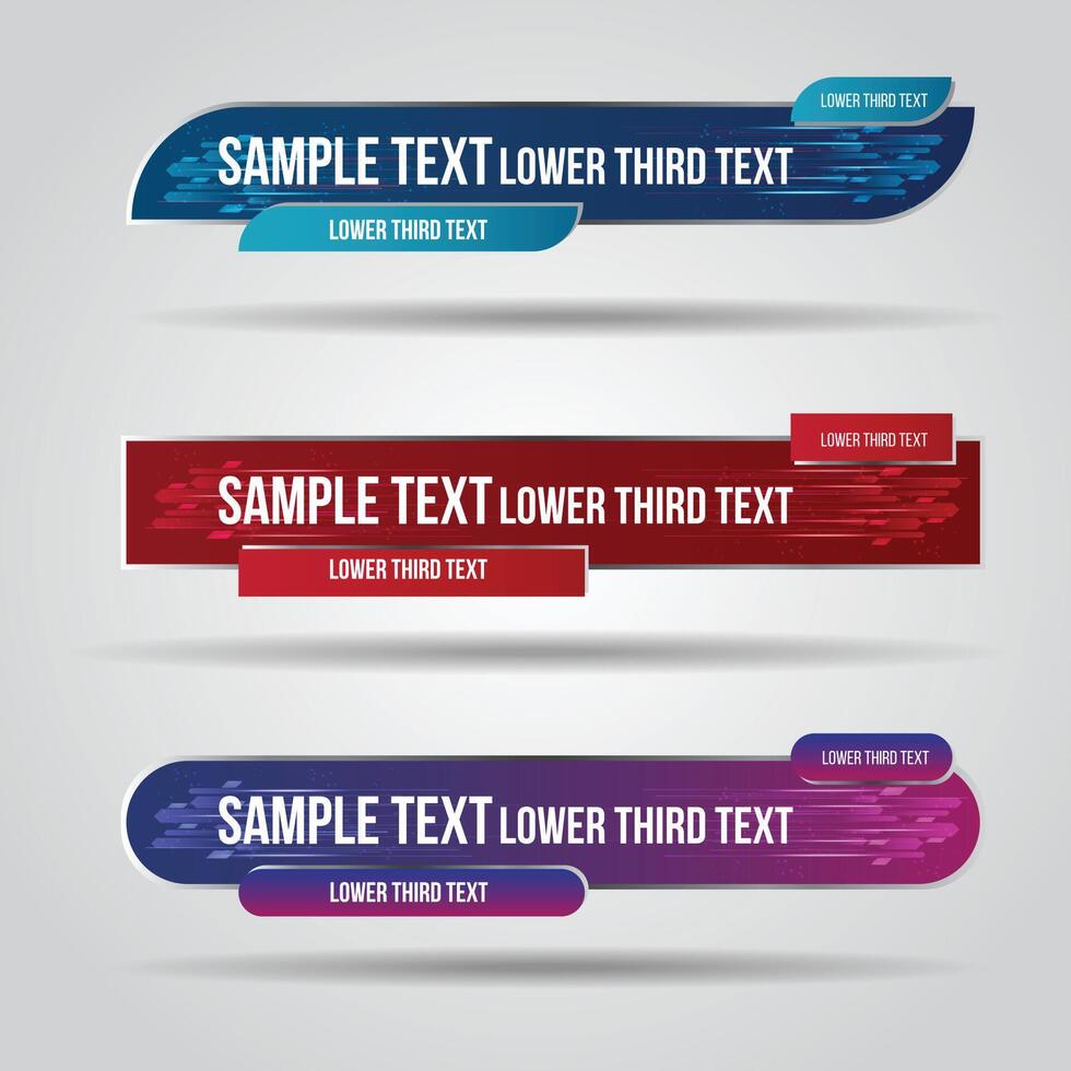 Lower third white and colorful design template vector