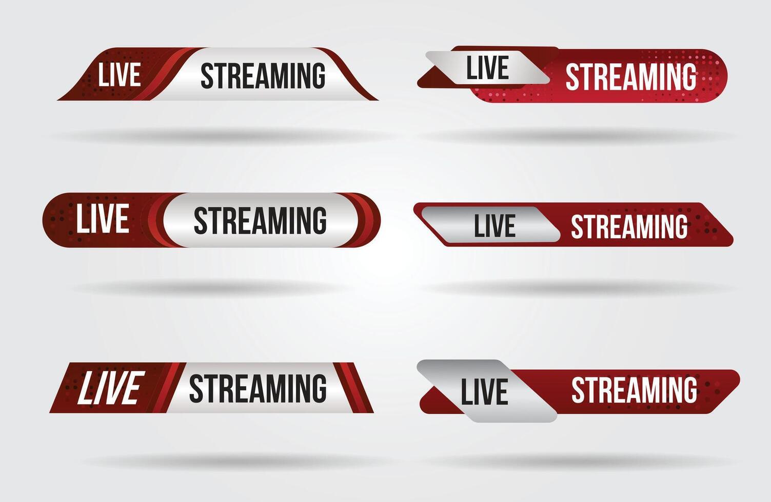 Set of live streaming icons logo tv news banner interface. vector