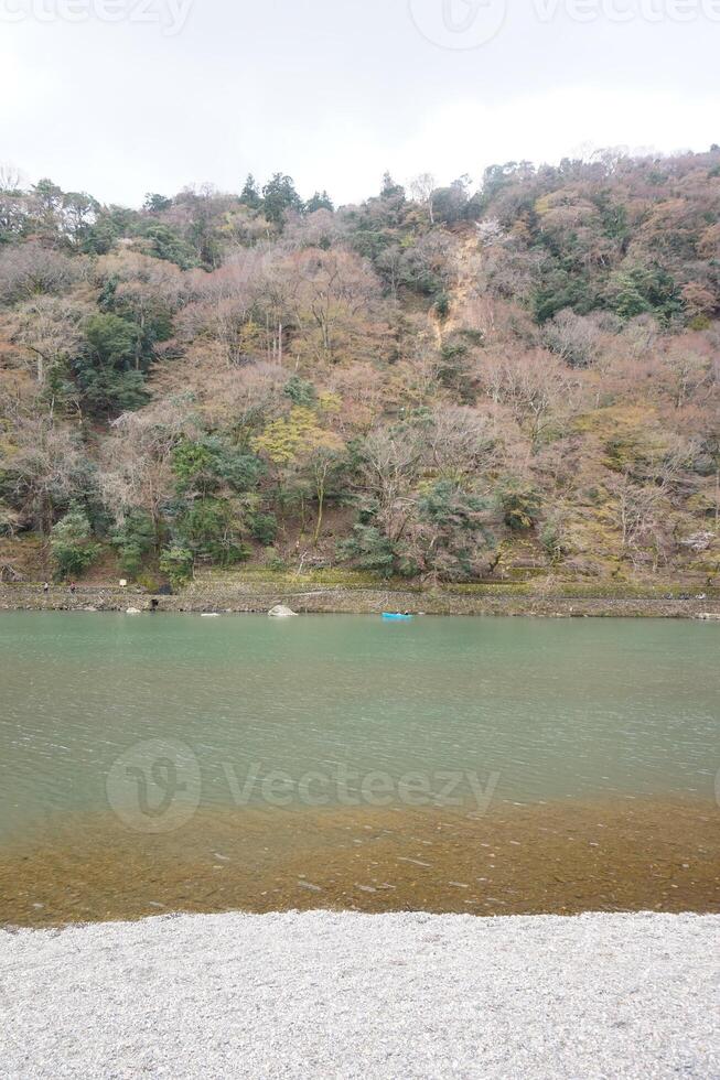 A river with a boat on it photo