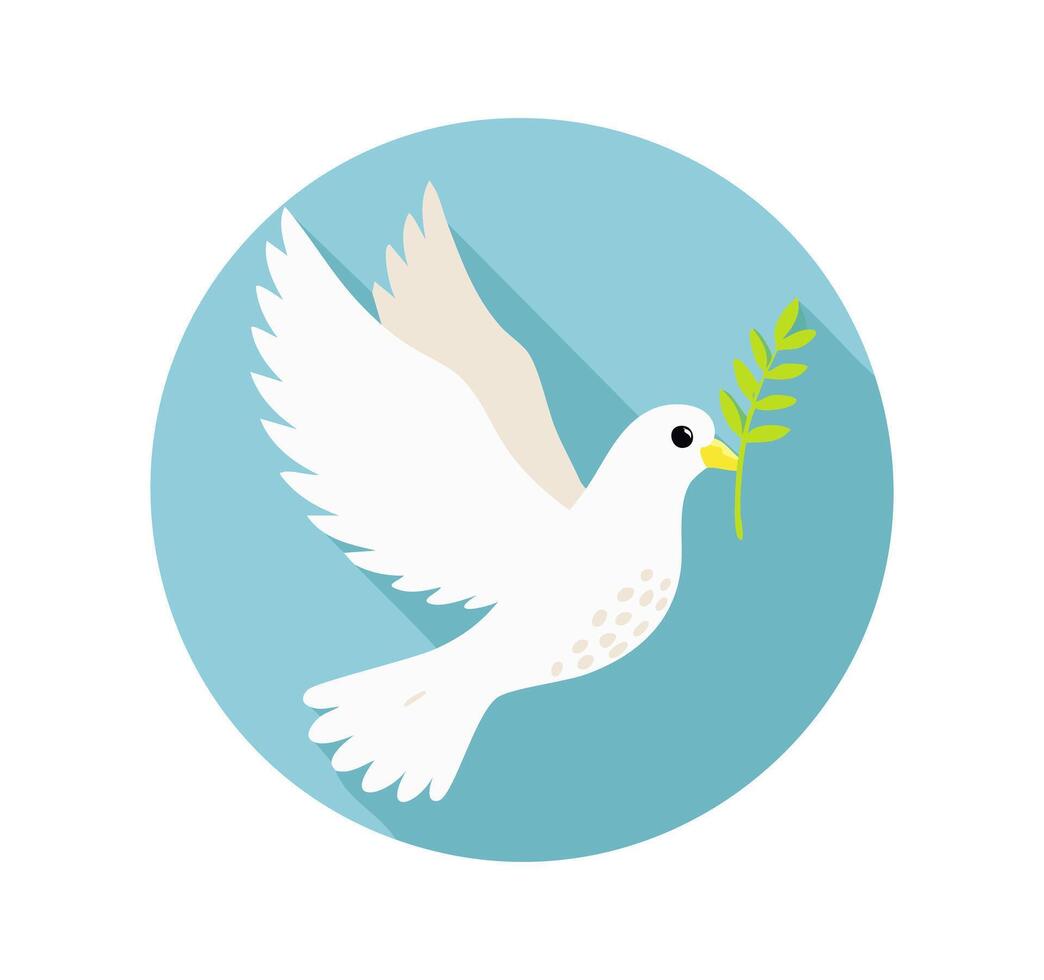 dove with an olive branch in its beak vector