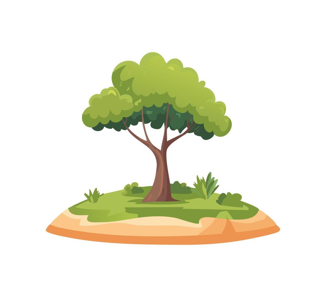 Small Island with a Lone Tree vector
