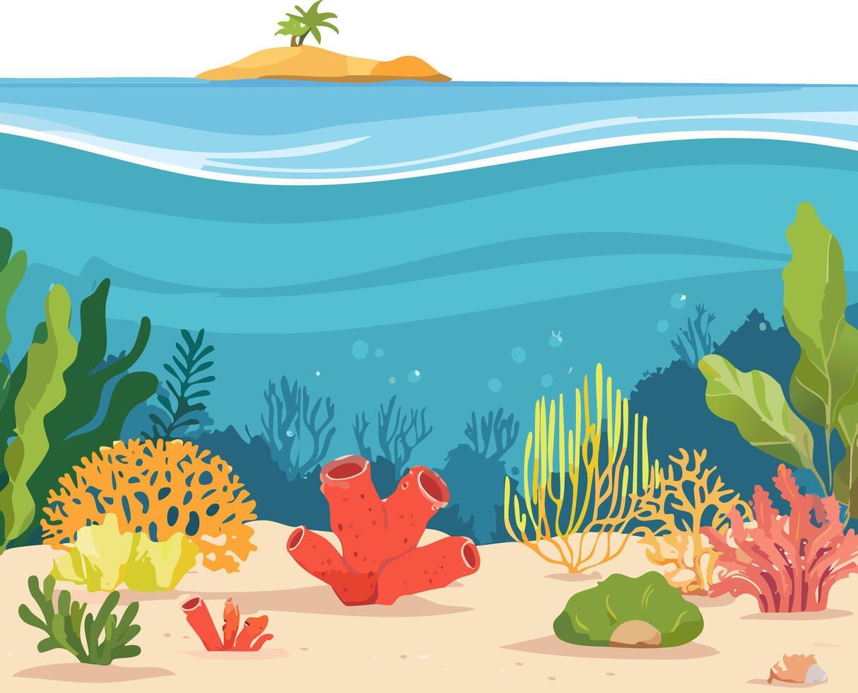 Coral Reef Near the Shoreline vector