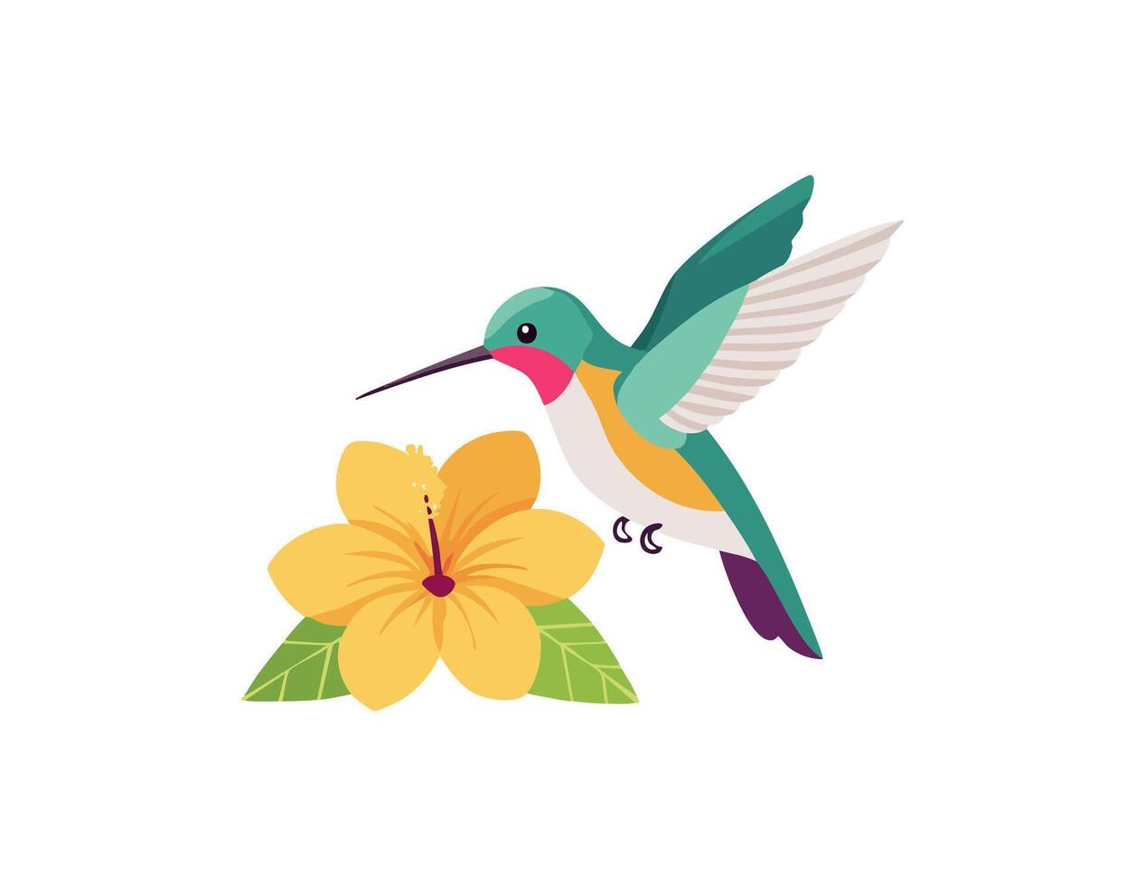 a bird with flower vector