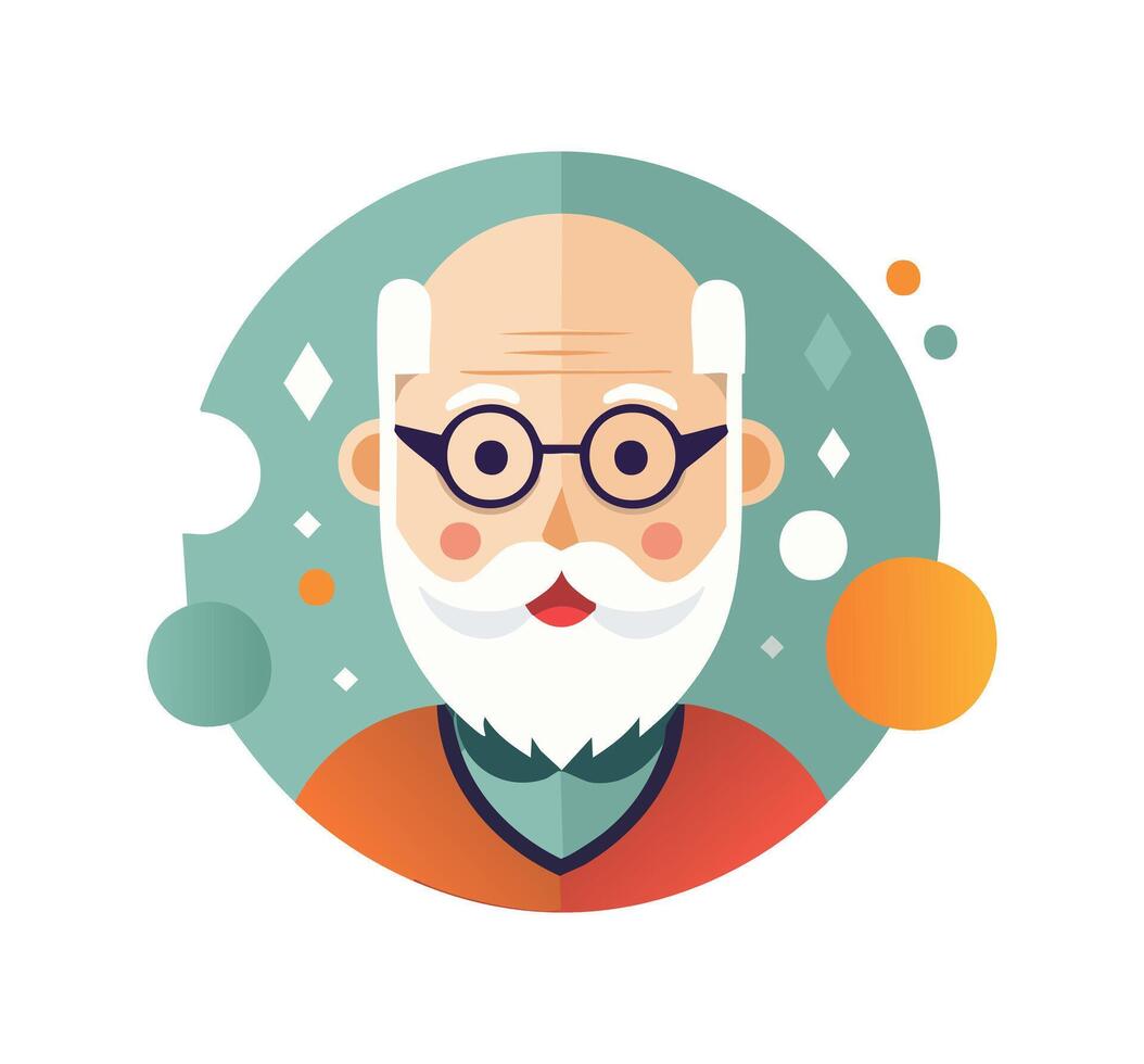 gentle grandfather face vector