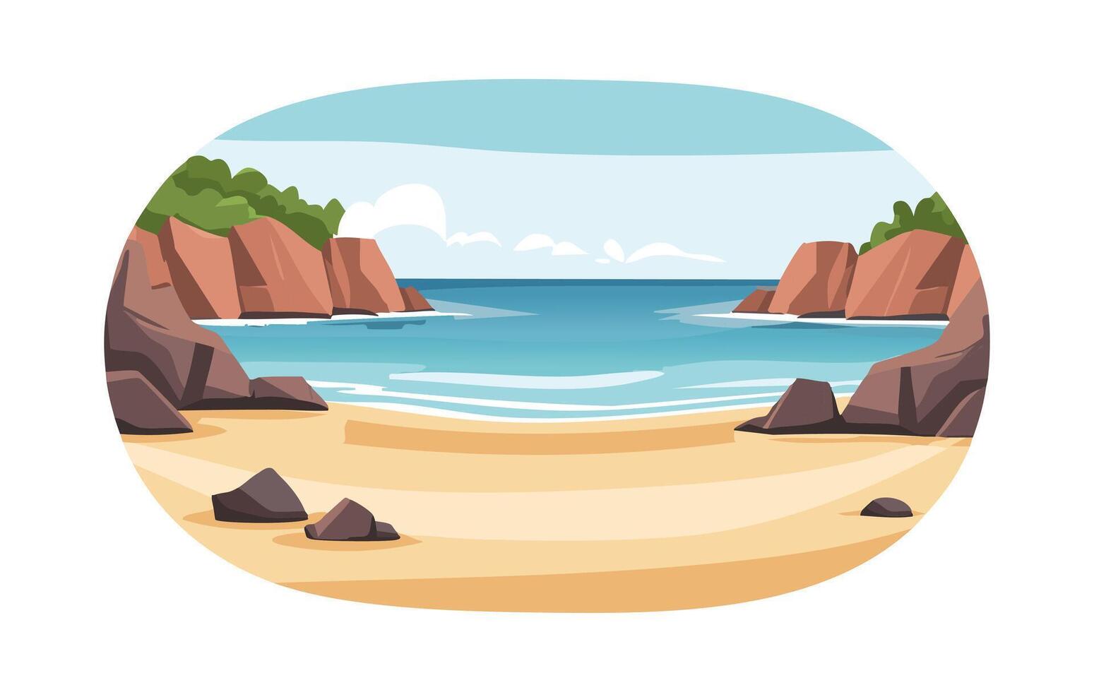 Quiet Cove with Sand and Stones vector