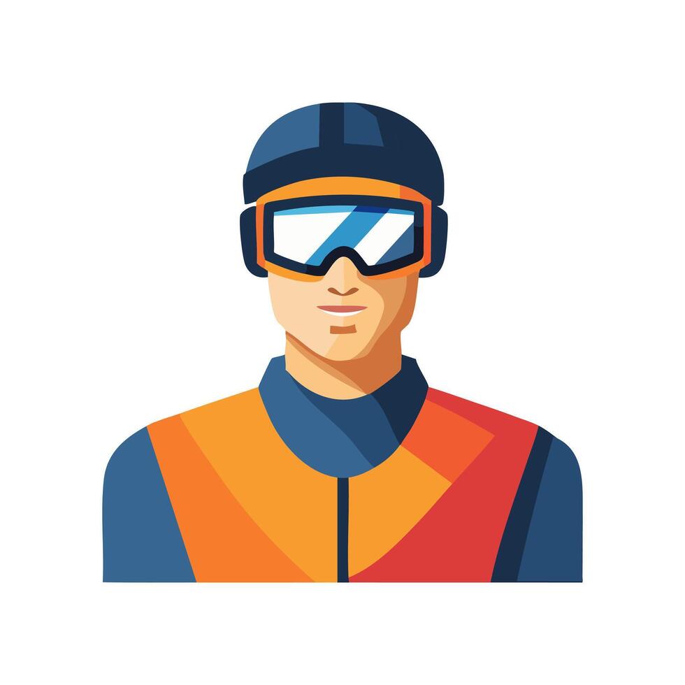 Ski Instructor with Goggles vector