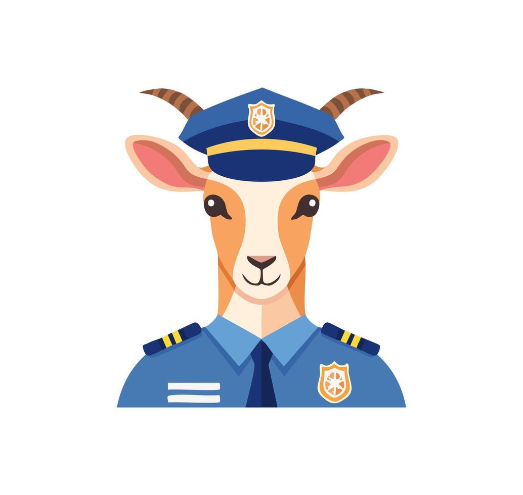 Goat Police Officer vector