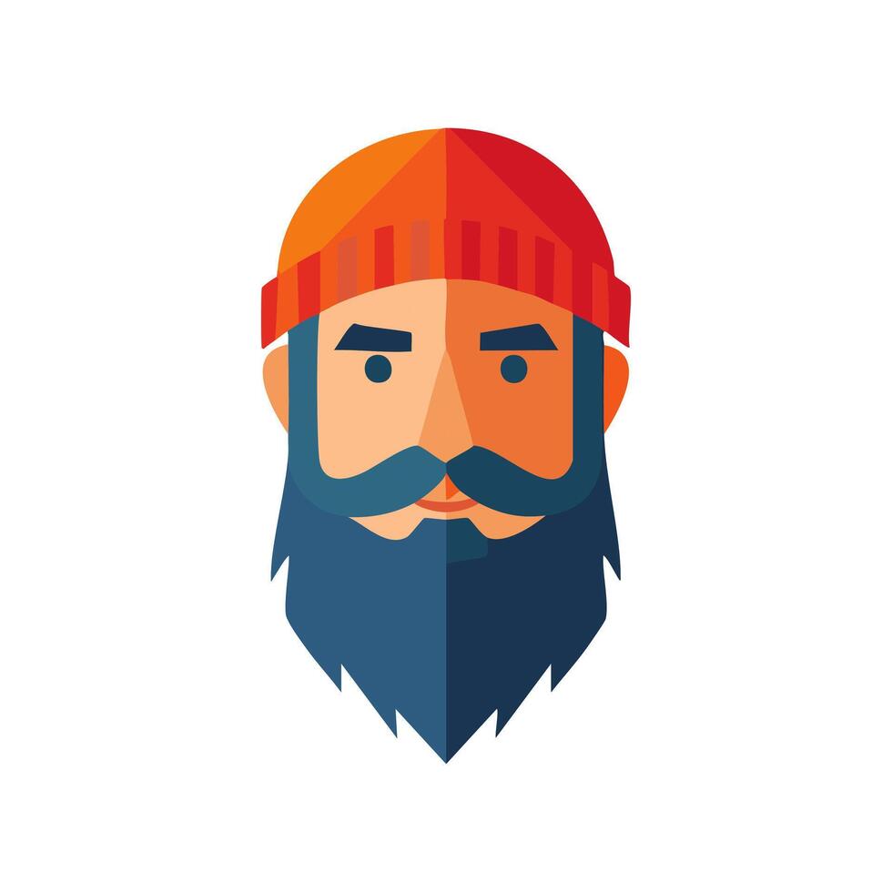 lumberjack face with a thick beard vector