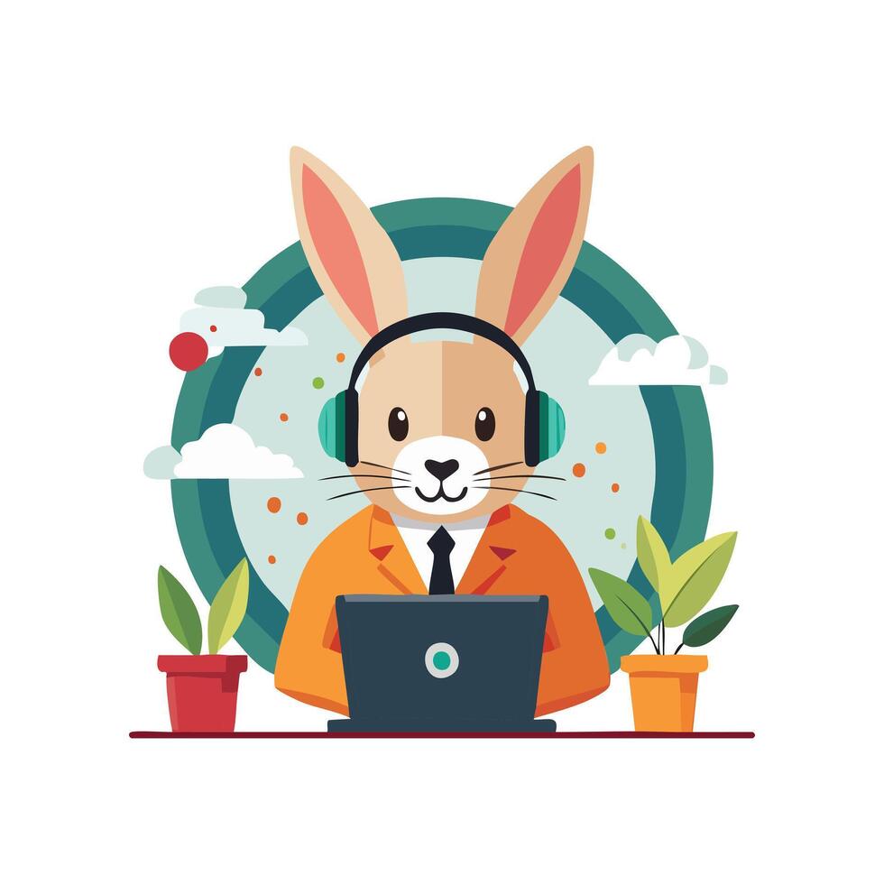 Rabbit Dispatcher illustration vector