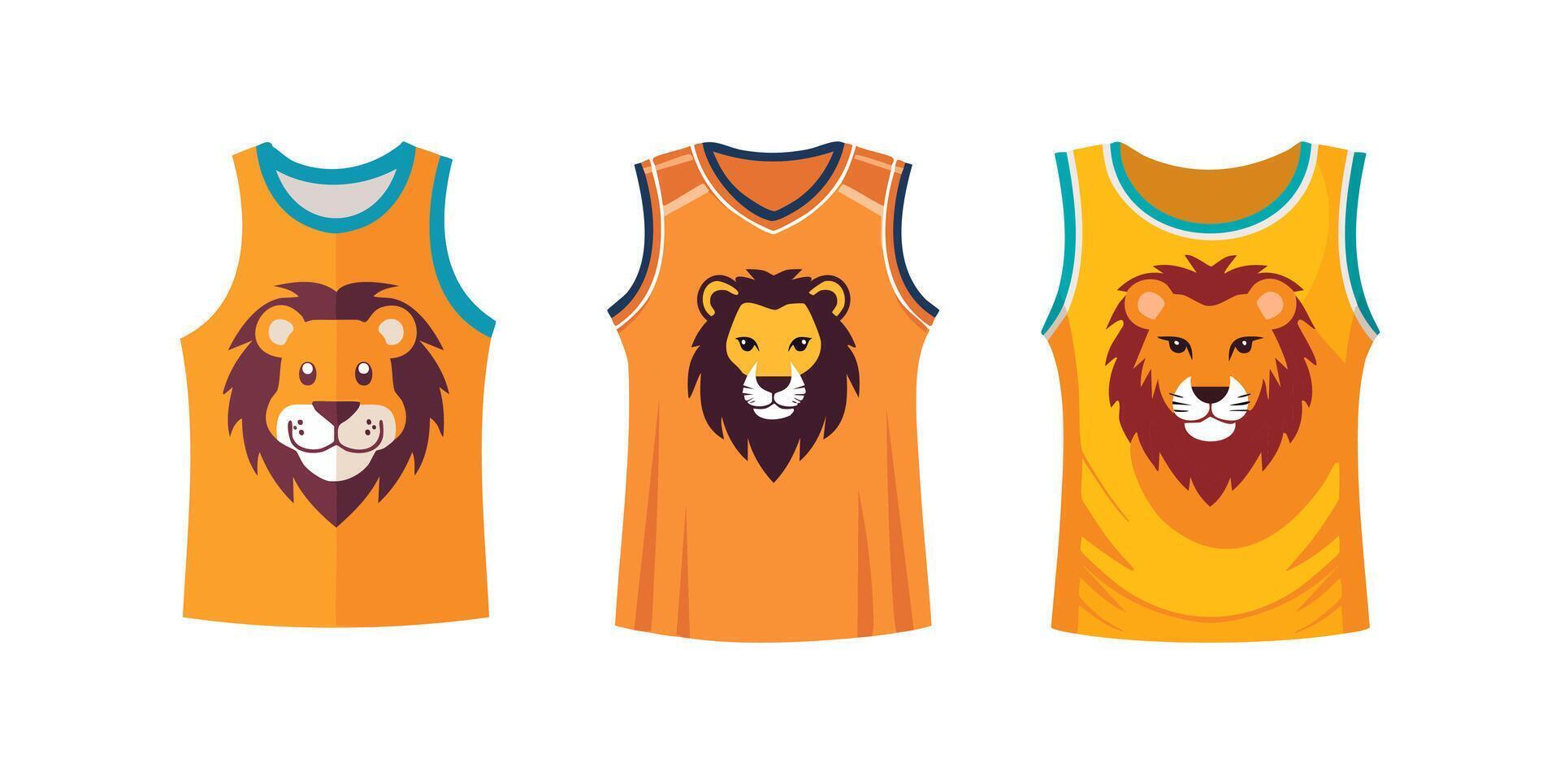 Basketball Jersey with a Cool Lion Mascot vector